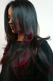 Adding red highlights to your hair can either be a complete change or an update to an already similar look. Stunning Hairstyle Black Hair With Red Highlights Glueless Lace Front Wigs Hairplusbase Com