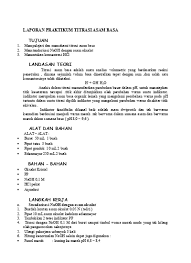 Titrasi asam basa berdasarkan reaksi penetralan. Laporan Praktikum Titrasi Asam Basa