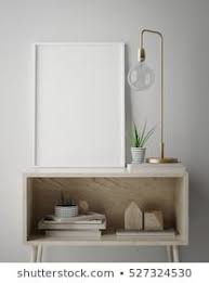 Mock Up Poster Frame In Hipster Interior Background Scandinavian Style 3d Render 3d Illust Parede De Quadros Molduras Vazias Imagens De Design De Interiores