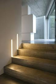 Integrated Led Strip Light At Stair Stairway Lighting Staircase Lighting Ideas Architectural Lighting Design