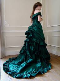 Victorian Prom Dress In Green Taffeta Bottle Etsy In 2020 Victorian Ball Gowns Black Victorian Dress Victorian Gown