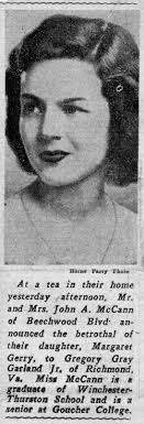 Margaret G “Peggy” McCann Garland (1926-2006)