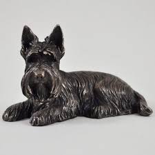 scottie dog lying bronze dog sculpture