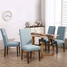 See more ideas about fabric dining room chairs, fabric, home decor fabric. Fabric Dining Chairs Set Of 2 Modern Upholstered Dining Chairs With Copper Nails And Solid Wood Legs Dining Room Chairs Classic Accent Leisure Chair For Living Room Meeting Hotel Blue W12115