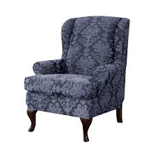 Chun Yi 2 Piece Elegant Jacquard Wing Chair Slipcovers Wing Back Wingback Armchair Chair With Arms Slipcovers For Chairs Wingback Chair Slipcovers Wing Chair