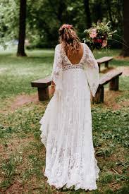 Real Wedding Shelbi Sam Intimate Backyard Wedding In Belle Sleeve Gown A Be Bridal Shop Backyard Wedding Dresses Wedding Dresses Vintage Bohemian Fairy Wedding Dress