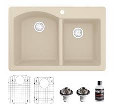 It's a testament to good quality granite composite sinks. Karran Usa Qt 610 Drop In Quartz Composite 33 Inch 60 40 Double Bowl Kitchen Sink Kit In Bisque