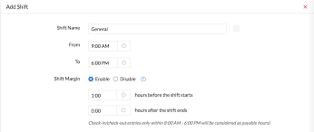 The schedule includes considerations of shift overlap. Roster Management Zoho People