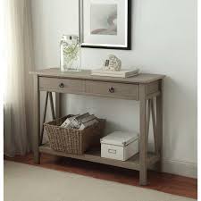 Linon Home Decor Titian Rustic Gray Console Table 86152gry01u The Home Depot Gray Console Table Handmade Home Decor Linon Home Decor
