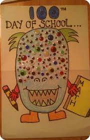 100th Day Of School Project 100 Eyed Monster My 6 Year Old Son 100th Day Of School Crafts 100 Day Of School Project 100 Days Of School Project Kindergartens