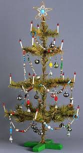 Goose Feather Tree With Glass Candles Original Ornaments And Glass Beads Ga Victorian Christmas Decorations Christmas Tree Ornaments Miniature Christmas Trees