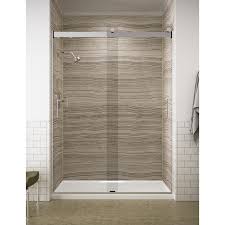 Kohler K 706013 L Shp Bright Polished Silver Levity 82 High X 59 Wide Sliding Shower Door With Clear Crystal Glass In 2020 Shower Doors Frameless Sliding Shower Doors Sliding Shower Door