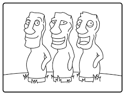 A police officer has pulled over a car with an drawing. Easter Island Moai Statues How To Draw Cartoons