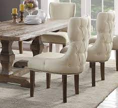 Loiselle Tufted Upholstered Parsons Chair In Ivory Comfortable Dining Chairs Interior Design Dining Room Dining Chairs
