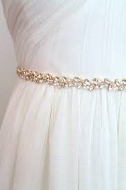 Gold Beaded Pearl Crystal Bridal Sash All Around Silver Thin Slim Wedding Dress Belt Rose Gold Bridesmaid Rhinestone Leaf Trim Michel Gaun Payet Manik Manik Gaun Klasik