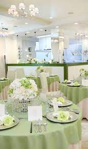 pin by のんちゃん on 色イメージ green table settings gold wedding decorations green table