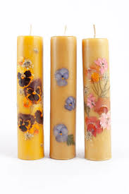 Candles with dried flowers in them. Large Beeswax Candle With Dried Flowers Palace Dried Flowers Diy Pressed Flower Candles Beeswax Candles Diy