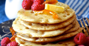 Baghrir Are Vegan Moroccan Style Pancakes Made With Semolina Flour And An Easy Yeasted Batter Perfect For Serv Orange Recipes Yeast Pancakes Brunch Party Menu