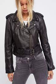 Understated Leather Shrunken Moto Jacket At Free People Leather Moto Jacket Real Leather Jacket Leather Jackets Women