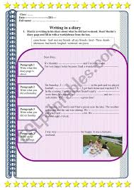 writing a diary page esl worksheet by ekoum writing lesson plans writing lessons diary writing