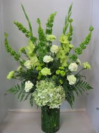 Green Wedding Or Party Arrangement Green Bells Of Ireland Gladiolus Antique Funeral Flower Arrangements Large Flower Arrangements White Flower Arrangements