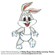 Baby Bugs From Baby Looney Tunes With Color Pencils Baby Looney Tunes Easy Drawings For Beginners Drawing Tutorial