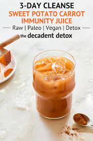 This Carrot And Sweet Potato Juice From The Decadent Detox 3 Day Spring Juice Fast Is Delicious This Immun Sweet Potato Juice Detox Juice Recipes Detox Drinks