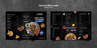 Grilled Steak And Veggies Restaurant Tri Free Psd Freepik Freepsd Food Menu Restaurant In 2020 Grilled Steak Free Brochure Template Trifold Brochure Template