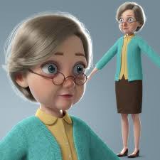 Ous animals look like old. Cartoon Old Woman Character 3d Model Turbosquid 1276765