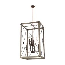 Sea Gull Lighting Thornwood Large 8 Light Washed Pine Hall Foyer Pendant 6526308 872 The Home Depot