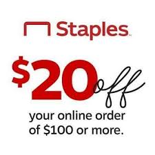 Staples 20 Off 100 Or More Coupon Ends 05 27 20 Sent Immediate Delivery Coupons 20 Off Staples