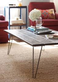 I put them on an old heavy butcher block to make a beautiful coffee table. Hairpins Coffee Part 2 The Fox She By Blair Staky Contemporary Coffee Table Design Coffee Table Contemporary Living Room Furniture
