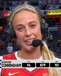 "It's about dang time." 😂, Sophie Cunningham keeps it real following her  stellar performance in tonight's win. , Indiana Fever