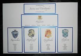 Harry Potter Wedding Table Plan Personalised Seating Chart