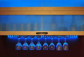 Neon Lighting In A Kitchen Bar Space Blue Lighting Modern Kitchen Lighting Neon Lighting