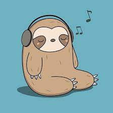 Kawaii Cute Sloth Listening To Music Poster By Wordsberry In 2021 Cute Sloth Pictures Cute Cartoon Wallpapers Cute Sloth