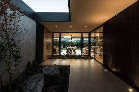 Garden architecture home modern modern tree house a frame house. Dark And Dashing Exterior In Black Contemporary Ll House In Argentina