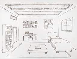 Lessons on drawing interiors in perspective 1) think 2d at first. Interior Of A Room One Point Perspective Novocom Top
