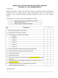 Related posts to contoh borang soal selidik kepuasan kerja guru. Borang Soal Selidik Kepuasan Pelanggan Terhadap
