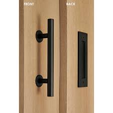 Strongar Contemporary 12 In Brushed Satin Ladder Pull And Flush Sliding Barn Door Handle Sh Fph S 01 The Home Depot In 2020 Door Handles Barn Door Handles Barn Door