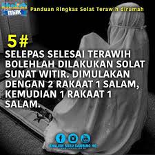 Apakah hukum solat witir 3 rakaat dengan 1 salam? Panduan Ringkas Solat Terawih Di Rumah Bersendirian Berjemaah Sayidahnapisahdotcom