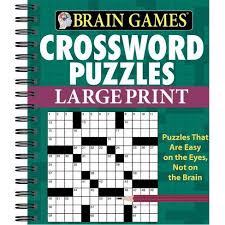 Seniors who enjoy crosswords will find this. Brain Games Crossword Puzzles Large Print Green By Publications International Ltd Brain Games Spiral Bound Target