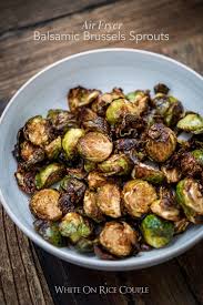 Crispy Air Fryer Roasted Brussels Sprouts With Balsamic Recipe Air Fryer Recipes Food Recipes Air Fryer Recipes Easy