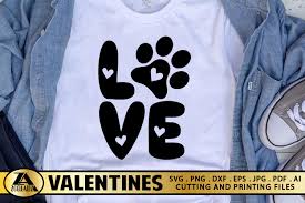 Download Valentine Quote Dog Love Paw Print Heart Graphic By Zoellartz Creative Fabrica