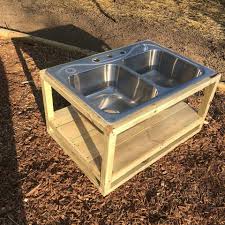 Diy Water Table With Double Stainless Steel Sink Toddler Water Table Water Table Diy Water Tables