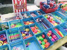 Carnival Prize Table Prizes From Amazon Dollar Tree Oriental Trading Prize Containers Carnival Birthday Parties Carnival Birthday Party Theme Kids Carnival