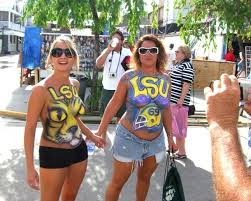 Crazy Games To Do In College Paint On Your Shirt And Walk Around Campus Lsu Football Fans Lsu Football Football Fans