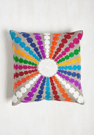 22 Ways To Fill Your Home With Rainbows Bright Pillows Pillows Retro Bed