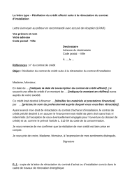 Pour cela, il suffit de se baser sur des modèles que vous trouverez sur internet. Travaux De Renovation Energetique Resiliation Du Credit Affecte Suite A La Retractation Du Contrat D Installation Lettre Type Ufc Que Choisir