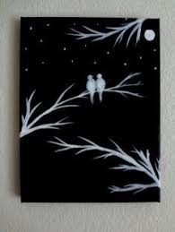 Black And White Acrylic Painting Canvas Art Love Birds Silhouette Canvas Painting Wall Decor Black Canvas Paintings Simple Canvas Paintings Canvas Art Painting